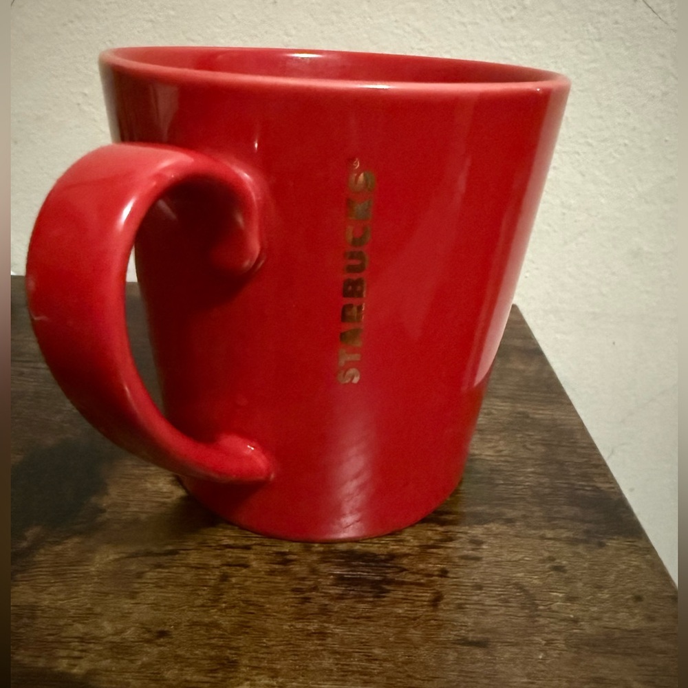 Starbucks Bold Red Mug with Gold Logo